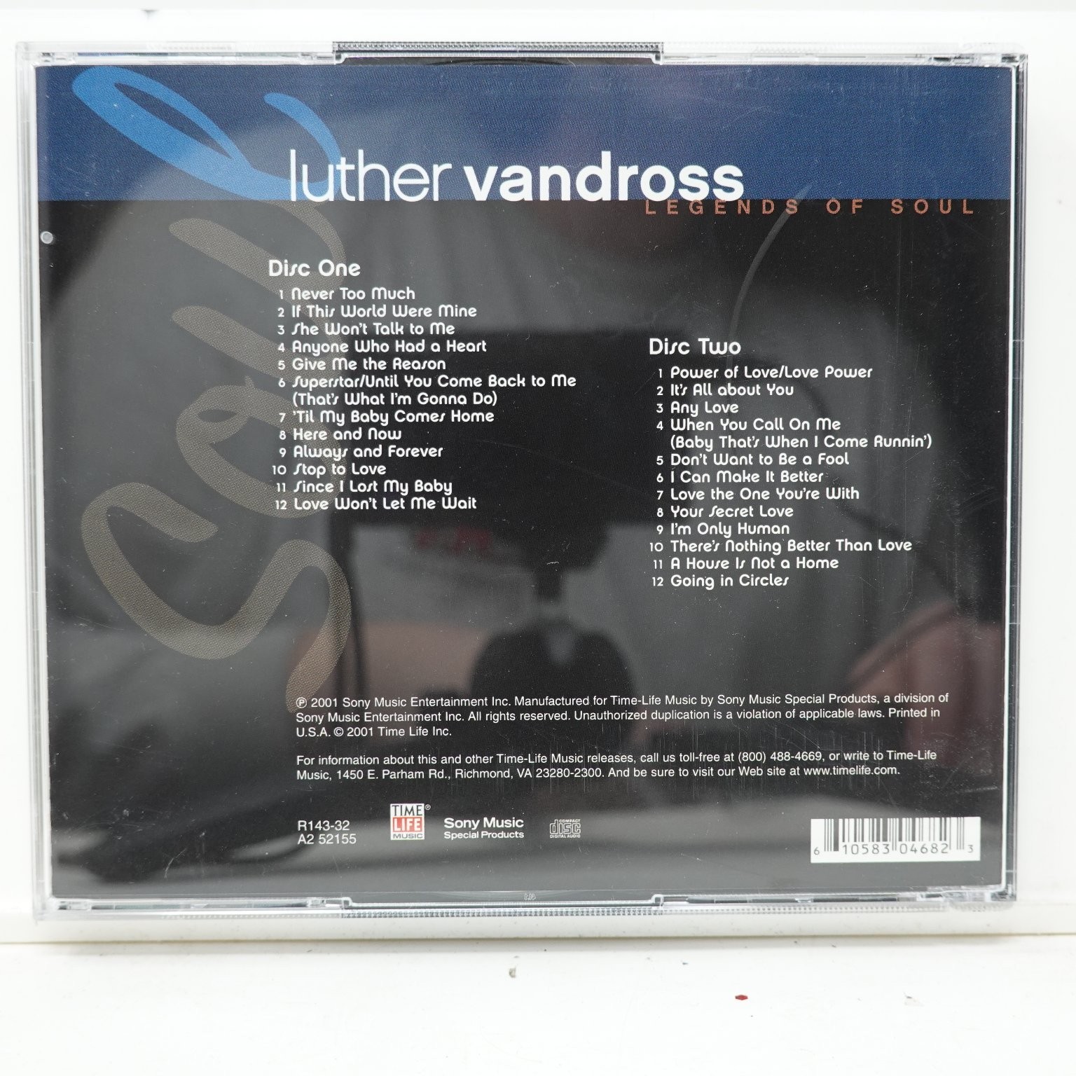Luther Vandross - Legends of Soul 2CD 2001 Soul R&B Sony Music