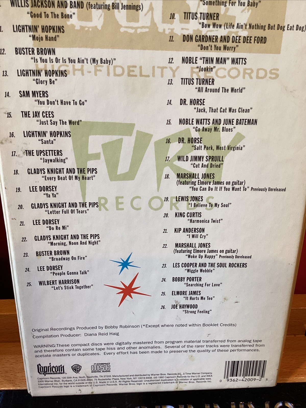 Capricorn Records Presents The Fire/Fury Records Story (2xCD, 1993, US) Box Set