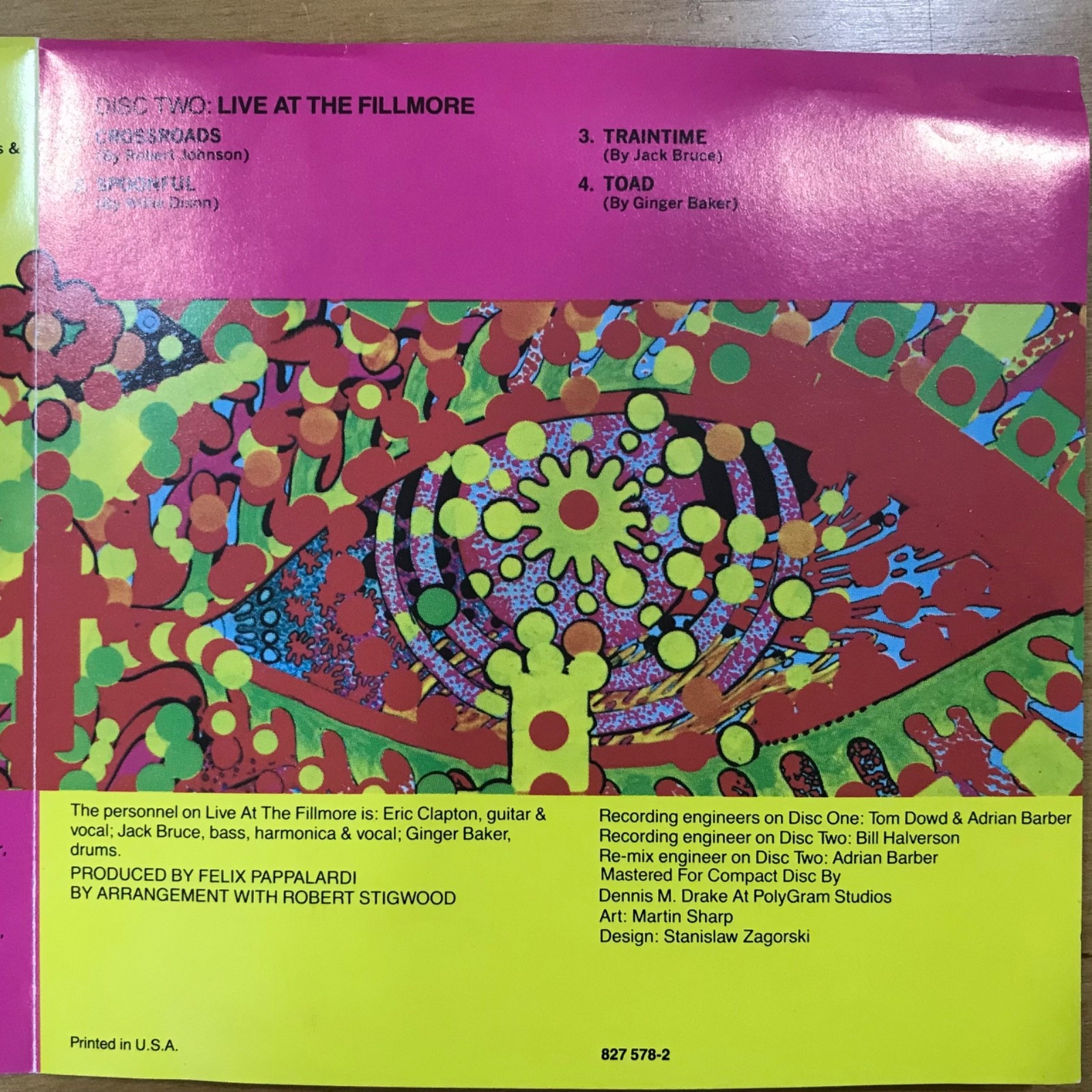 Cream Wheels of Fire 2 CD Set In The Studio And Live At The Fillmore