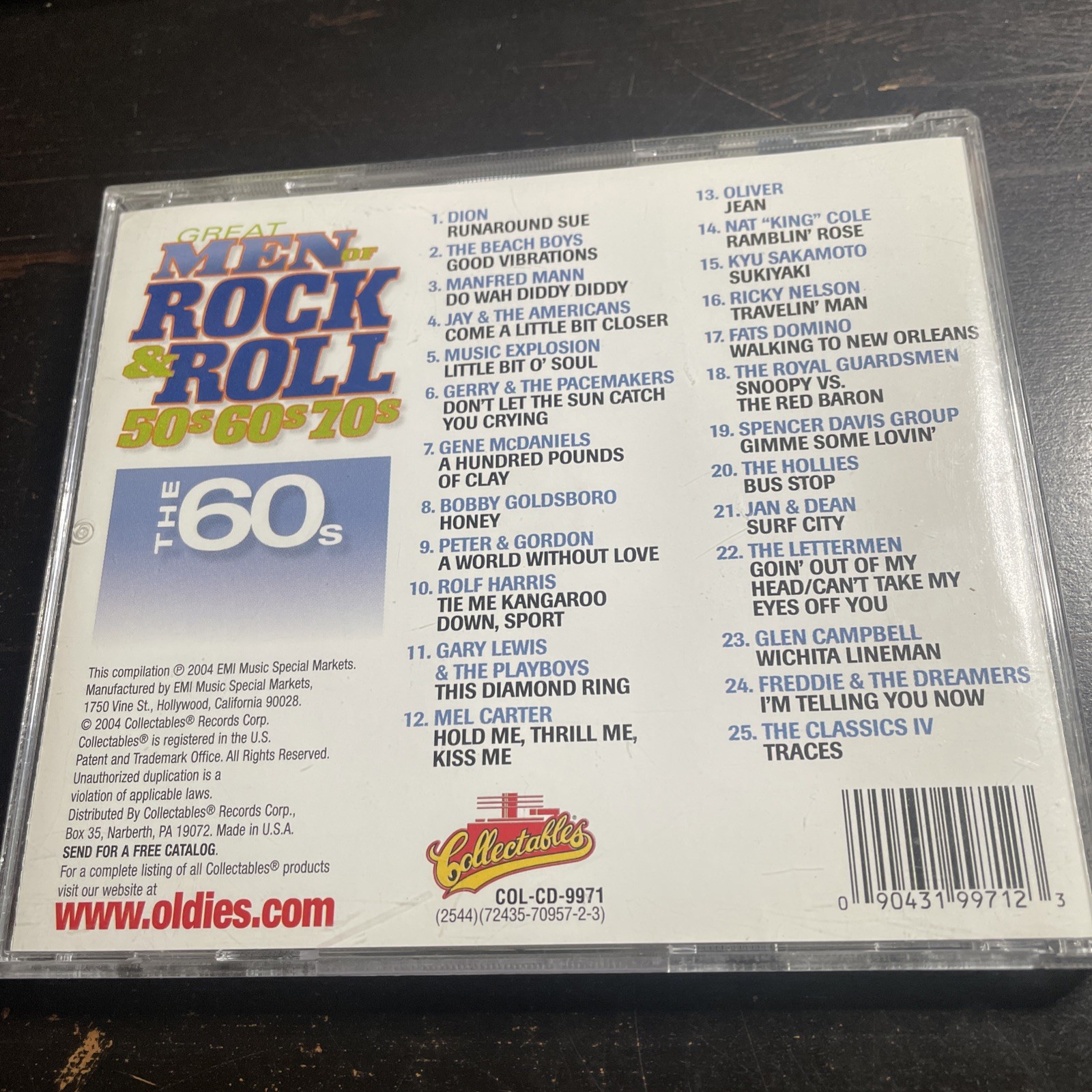 Great Men of Rock and Roll,50s 60s 70s by Various (CD, 2023) Collectables 25 Trx