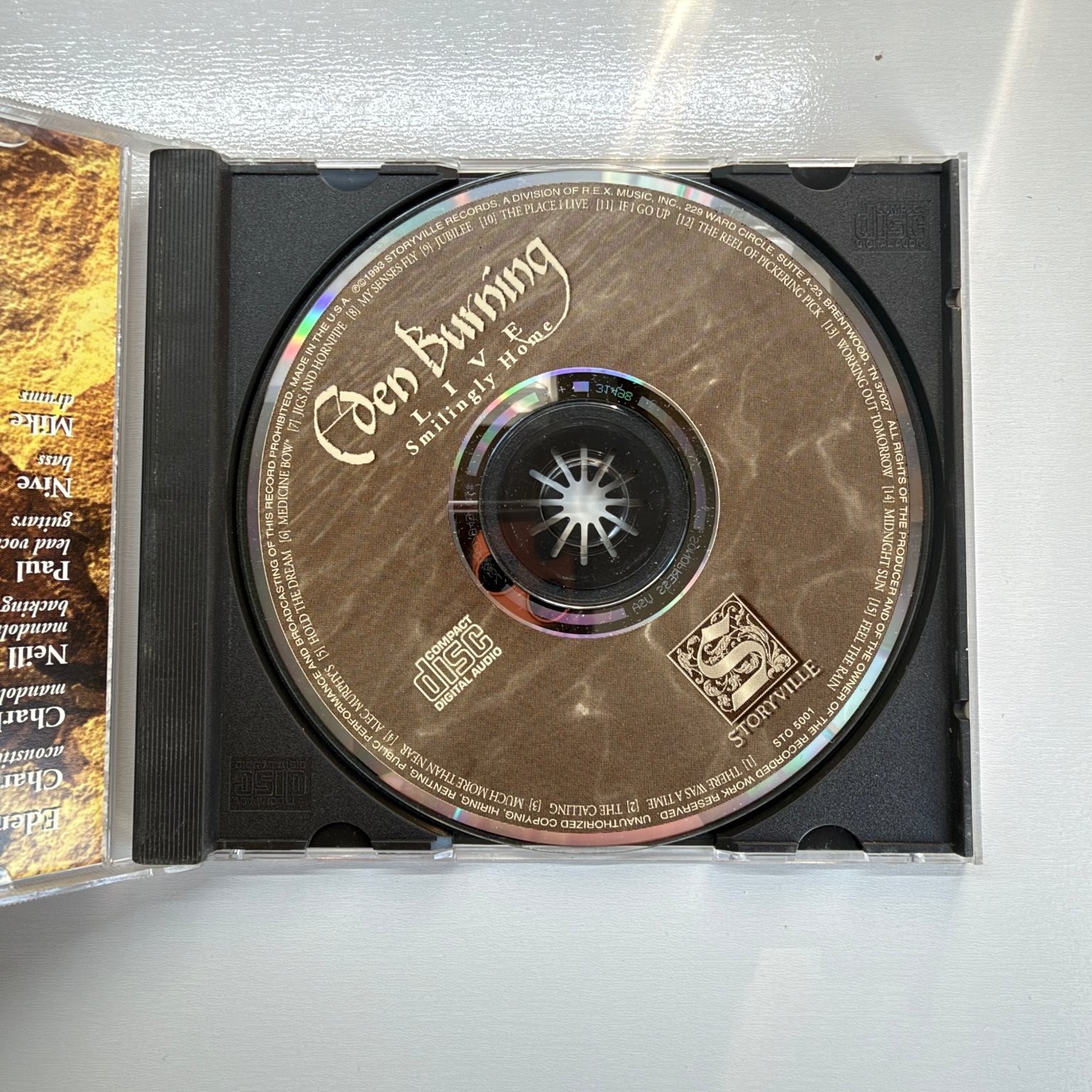Eden Burning – Smilingly Home LIVE CD 1993 Folk Rock Storyville Records