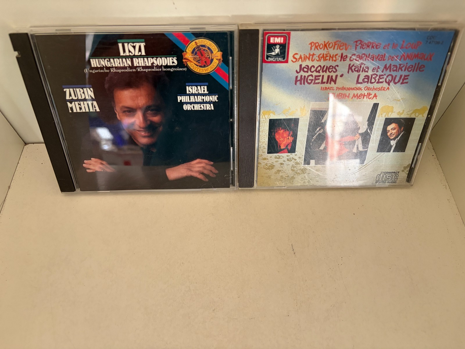 LOT OF 2 ZUBIN MEHTA - ISRAEL PHILAHARMONIC cds cd rare PROKOFIEV Liszt HIGELIN