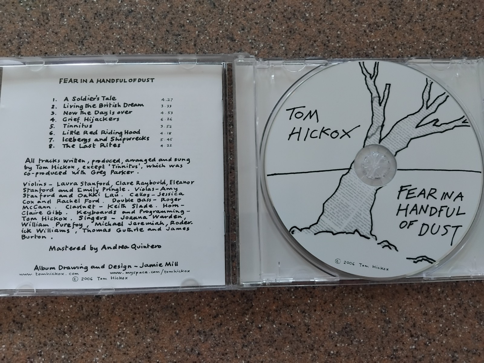 CD - Tom Hickox – Fear In A Handful Of Dust - self-released 2006 folk / country