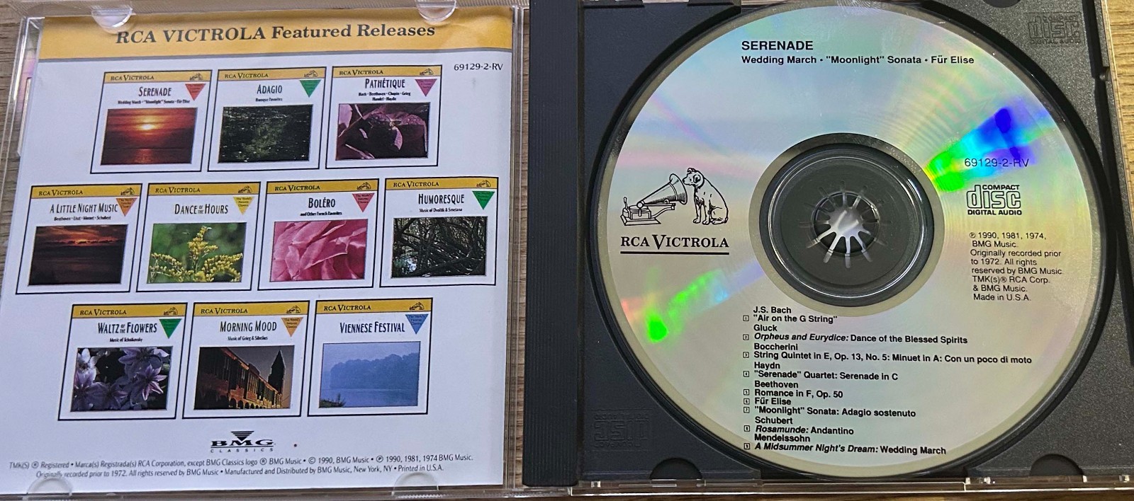 Classic Music CD - SERENADE - Wedding March, Moonlight Sonata, Fur Elise NM