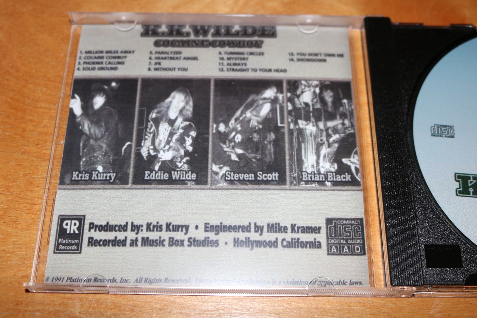 K.K. WILDE Cocaine Cowboy CD Glam HAIR METAL Indie ROCK BOULEVARD Babe Blu KK MR