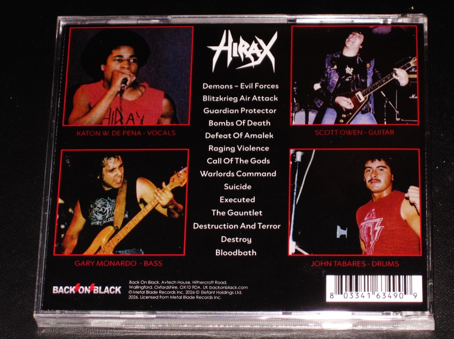 Hirax: Raging Violence CD 2026 Reissue Back On Black Records UK BOBV1198CD NEW