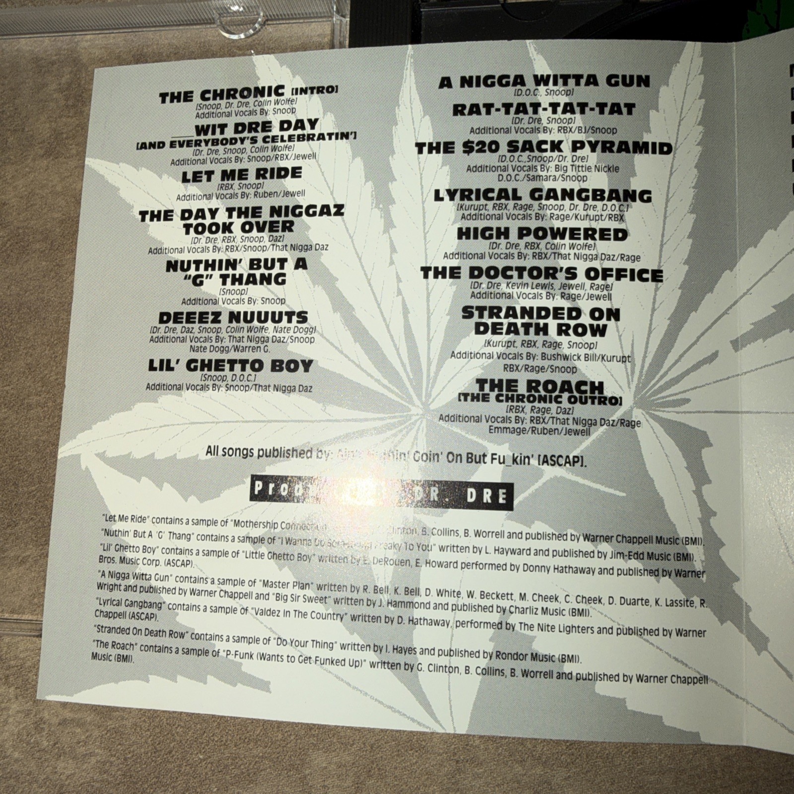 Dr. Dre ‎The Chronic CD Album Rap Hip Hop 1992 Death Row Records Interscope BMG