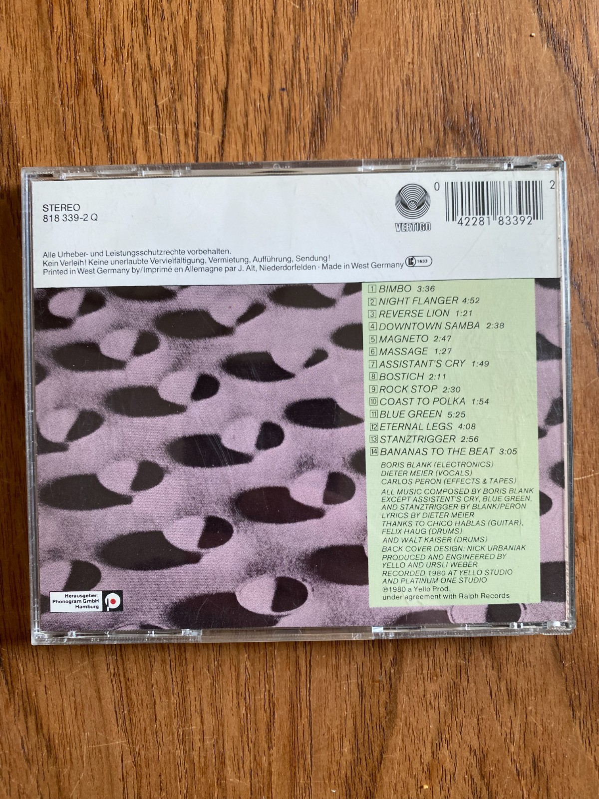 Yellow Solid Pleasure CD Vertigo Red Swirl West Germany