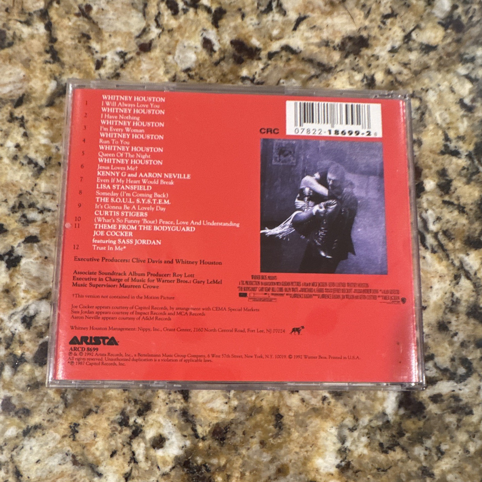 Whitney Houston The Bodyguard Original Soundtrack CD 1992 Arista