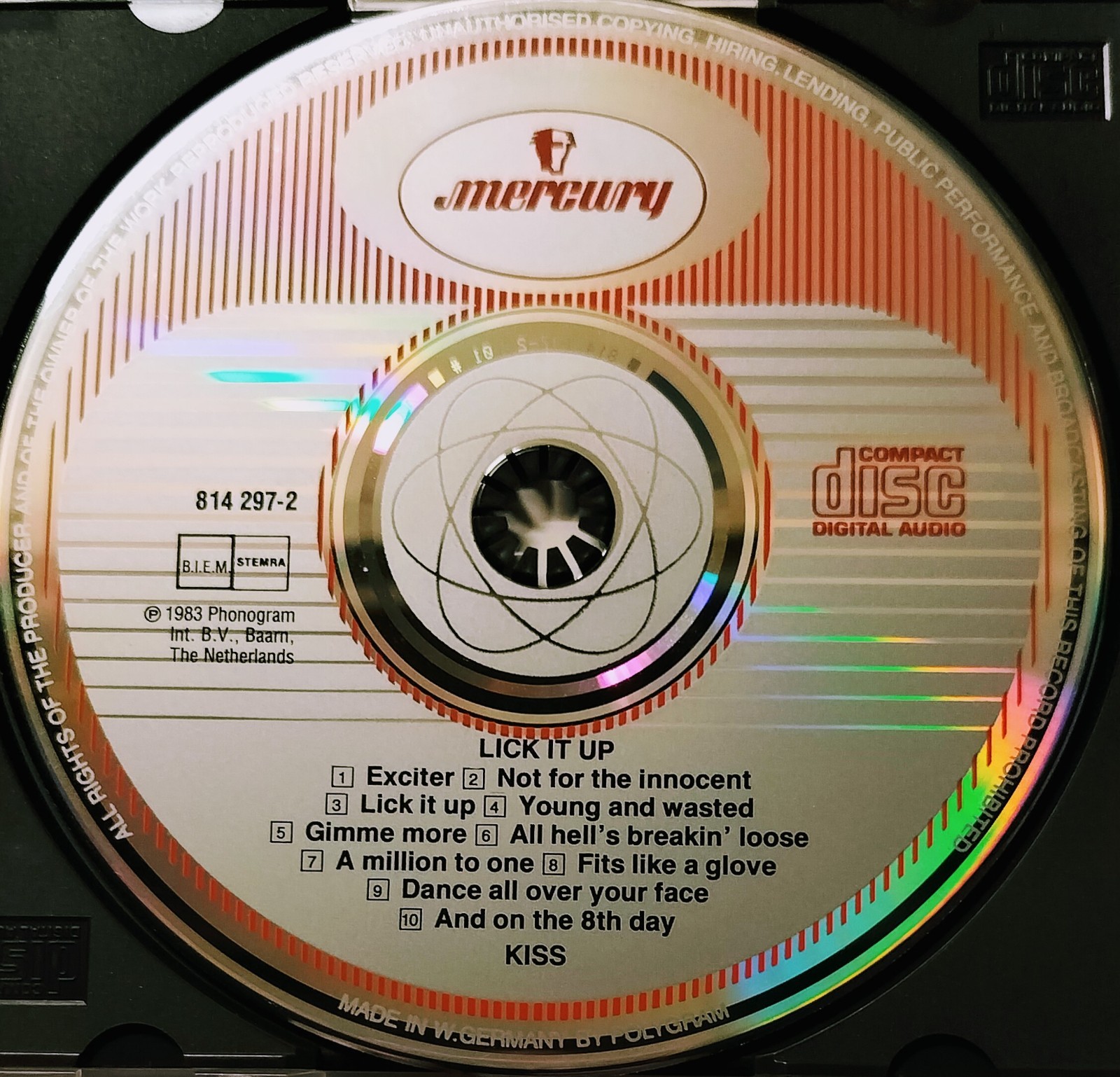 Kiss Lick It Up CD Mercury 814 297-2 Polygram West Germany Gene Simmons