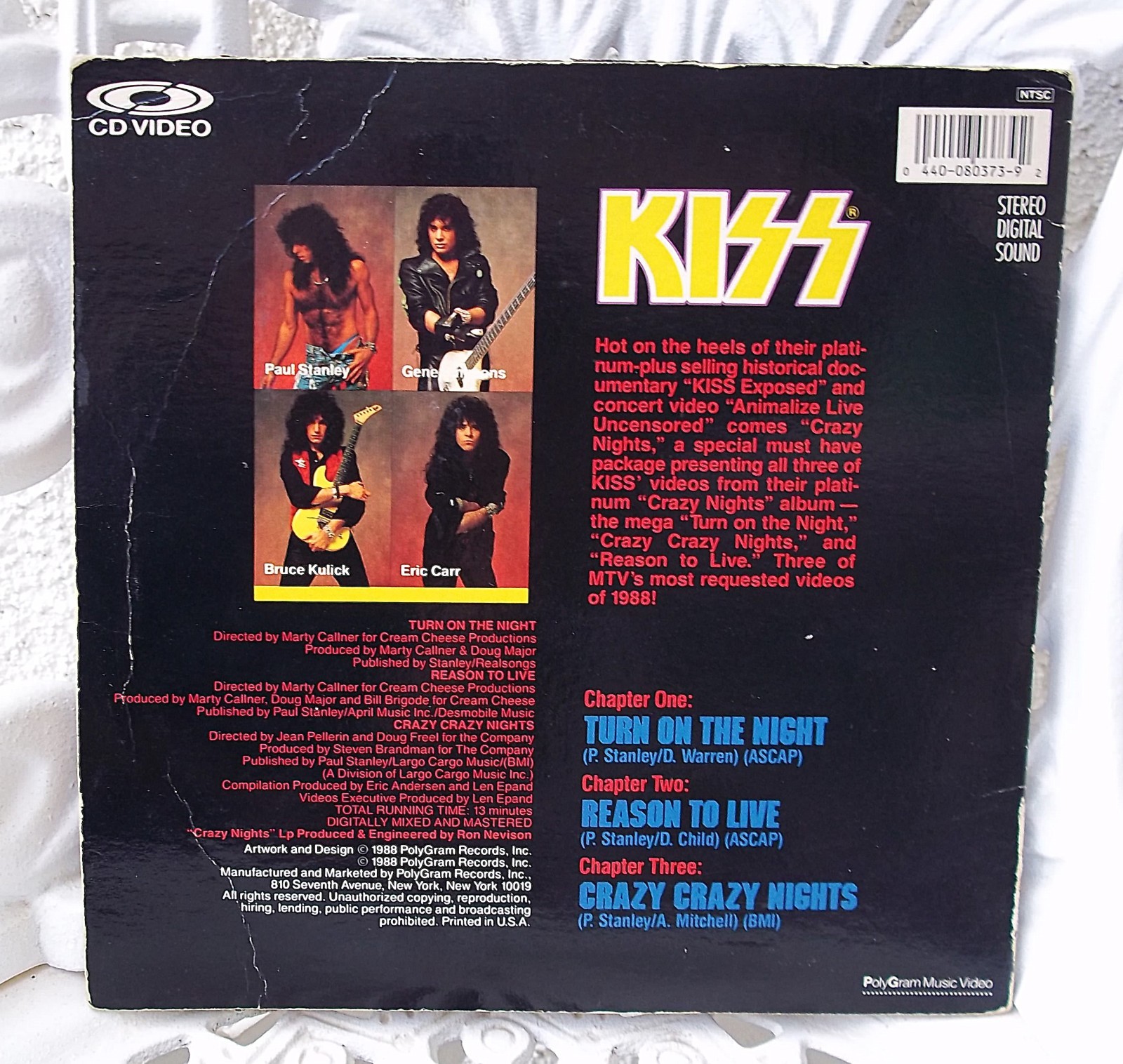 Vintage Kiss Crazy Nights Rare Video CD CDV Polygram 1988 Band Collection 8 Inch