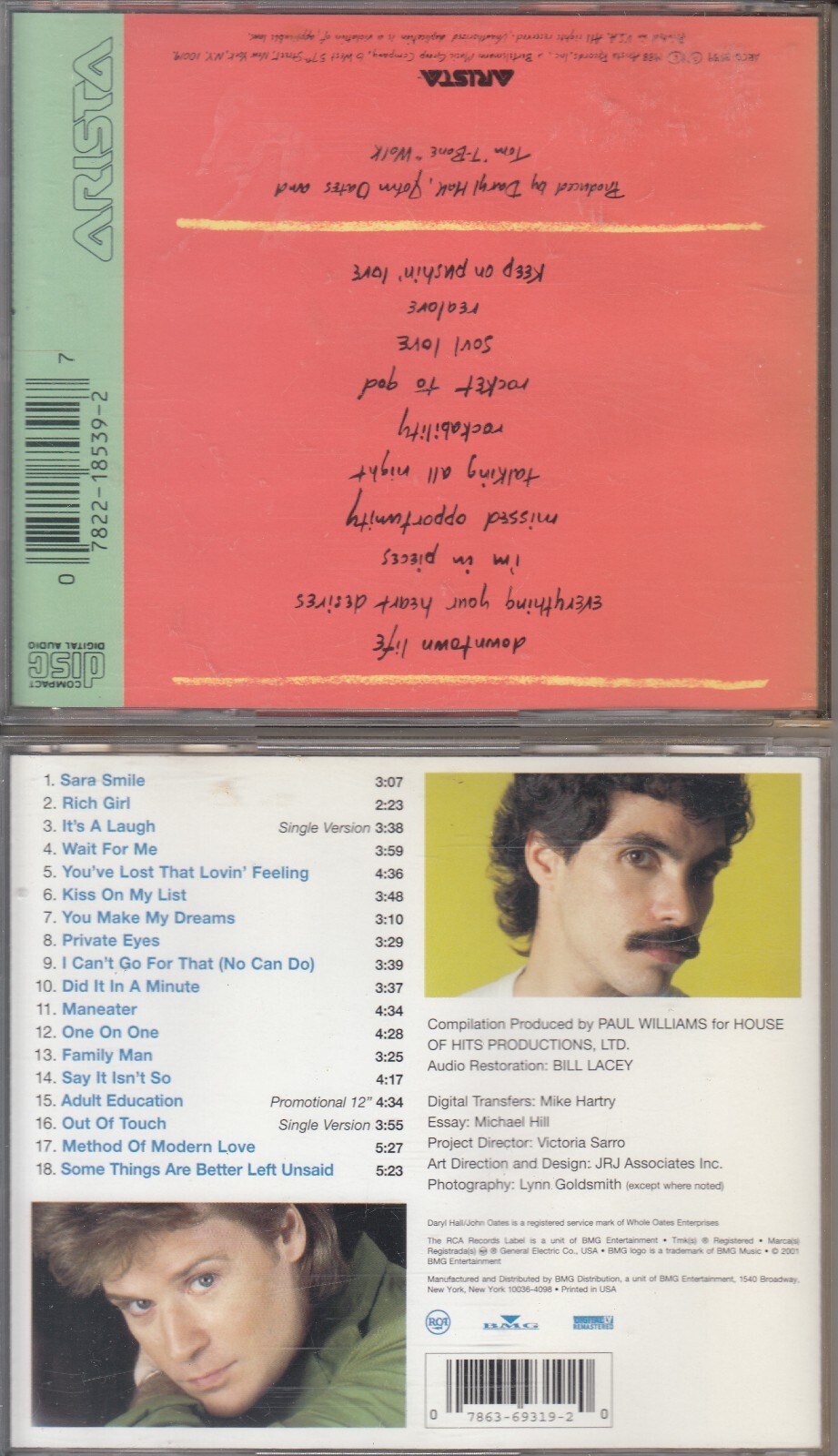 CD Lot x 2 - HALL & OATES: Ooh Yeah + The Very Best of - Sara Smile / Rich Girl+