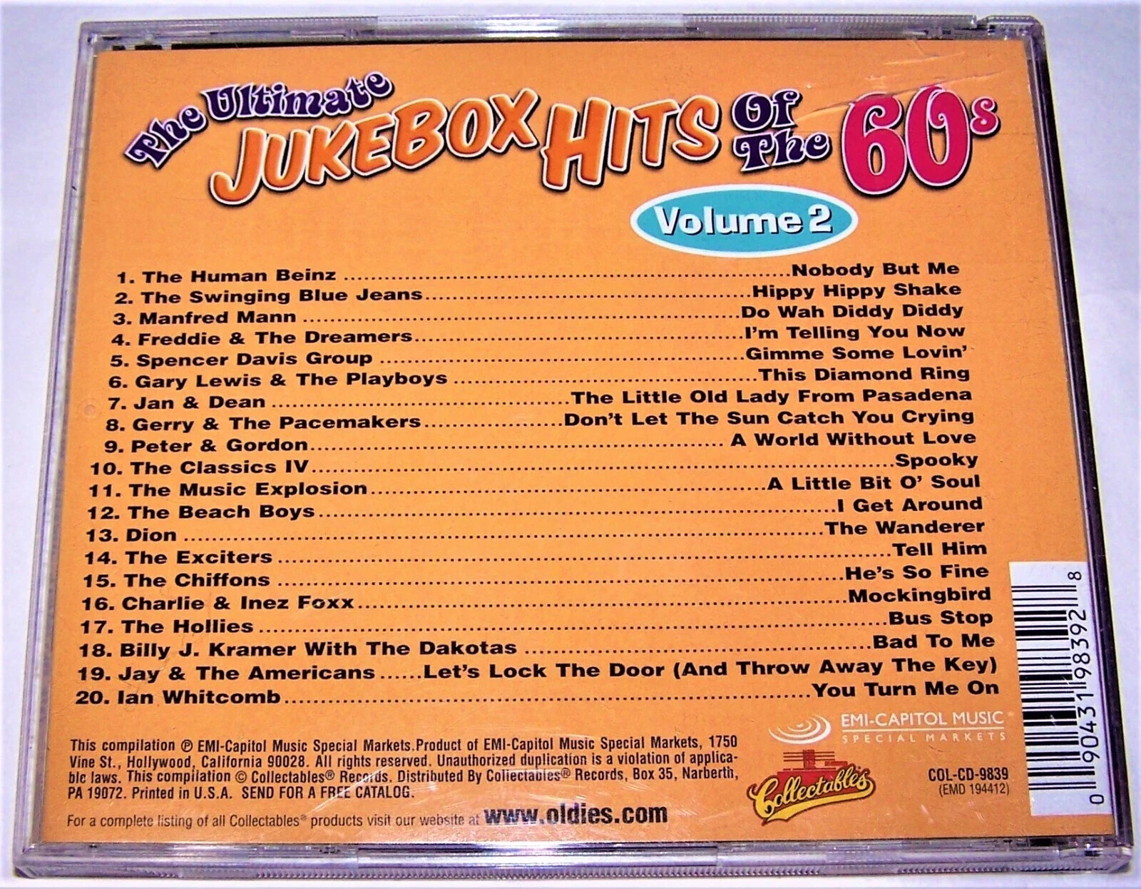 Ultimate Jukebox Hits of the 60s, Vol. 2 by Various (CD, 2023)