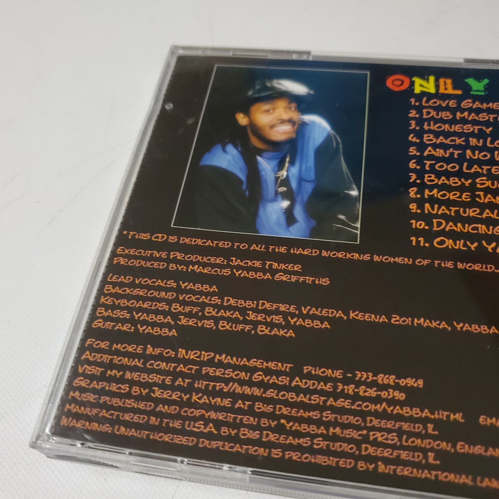 Only Yabba CD Marcus Yabba Griffiths Myjaki Records 1997 Reggae Music Jamaica