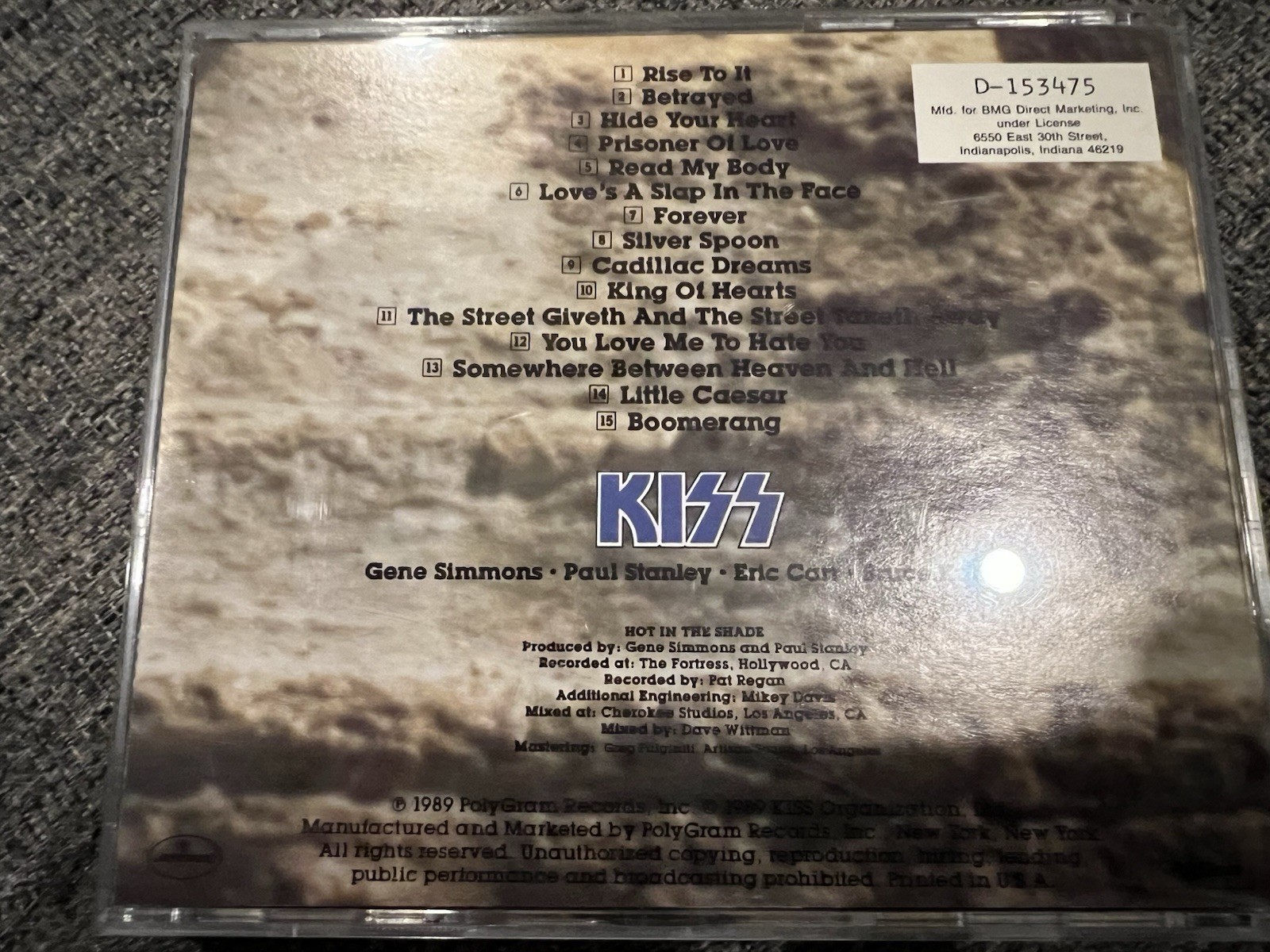 Kiss Hot In The Shade 1989 Mercury Audio CD Mint Condition