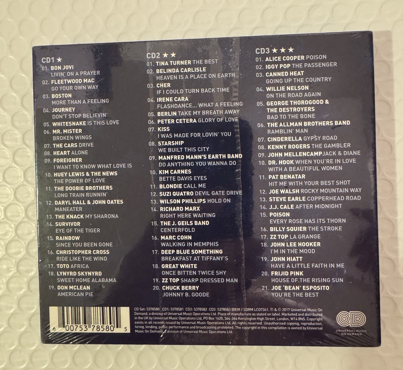 CD TRIPLE ALBUM NEW & SEALED AMERICAN ROAD TRIP BON JOVI FLEETWOOD MAC JOURNEY