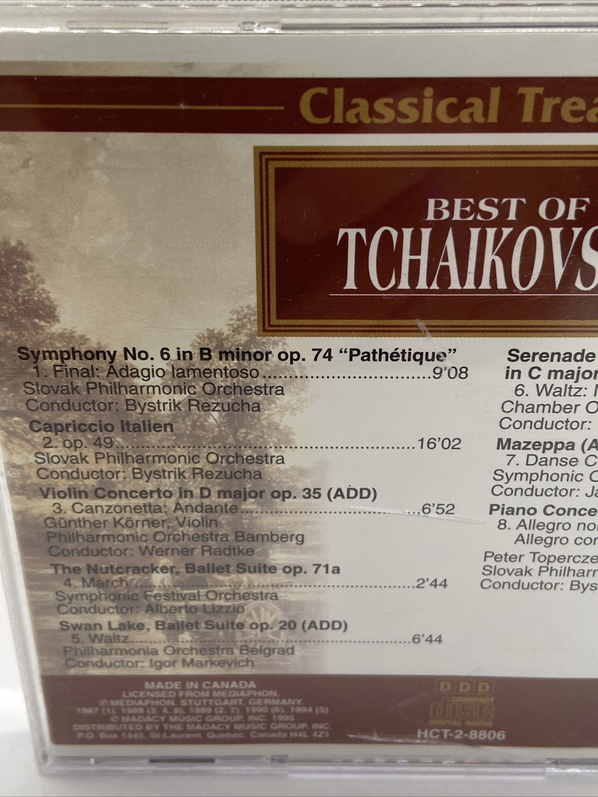 Best of Tchaikovsky - Music CD - Madacy Records