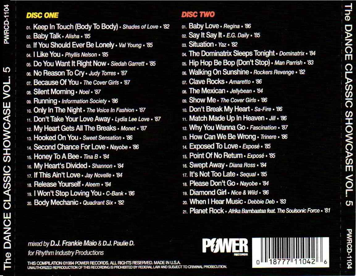 The Dance Classic Showcase: 9 (2-Disc) Volumes *18 CD non-stop Dance Mix