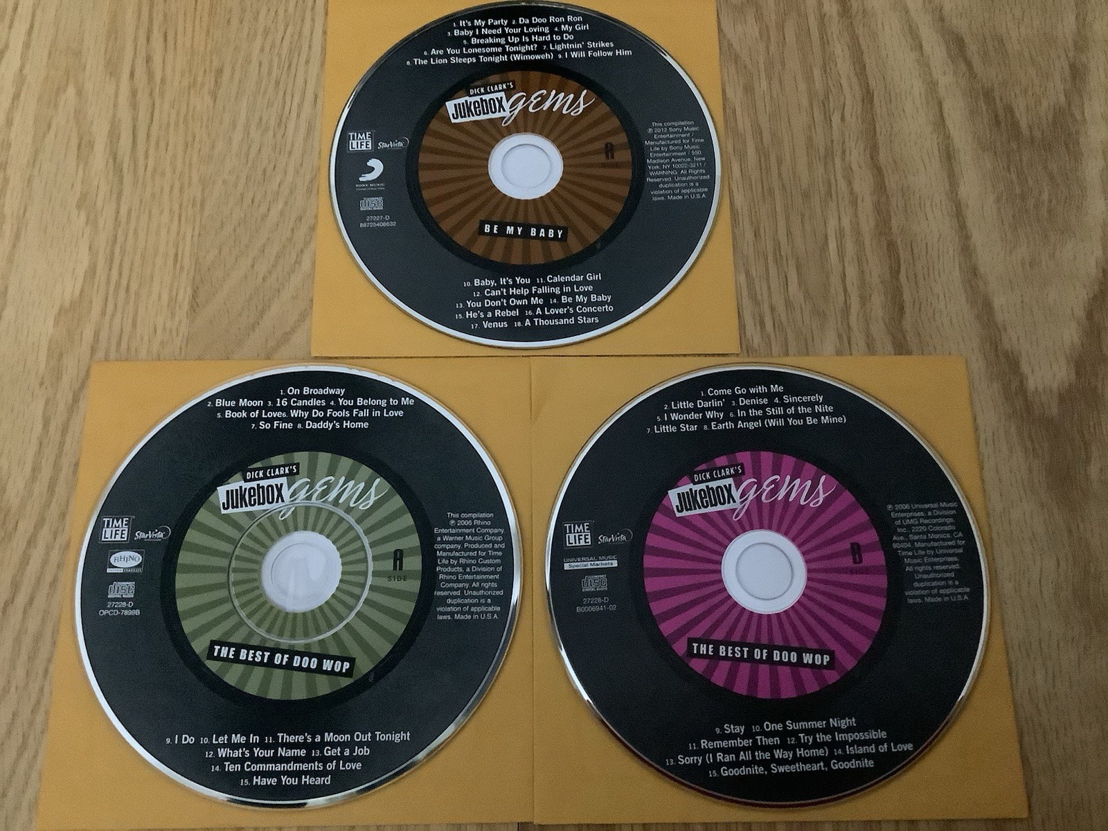 Dick Clark’s Jukebox Gems Doo Wop CDs Lot of 3 1950s 1960s Music Hits