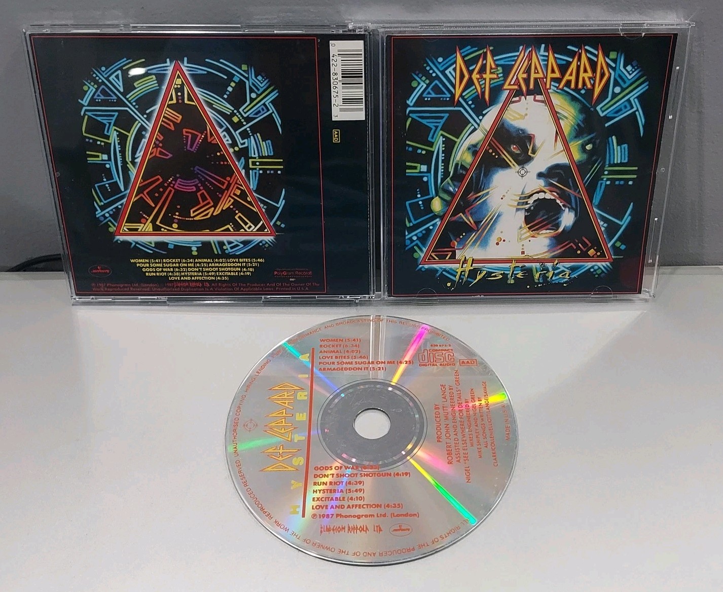 DEF LEPPARD Hysteria CD 1987 Mercury Records 830 675-2 Resurfaced Disc COMPLETE