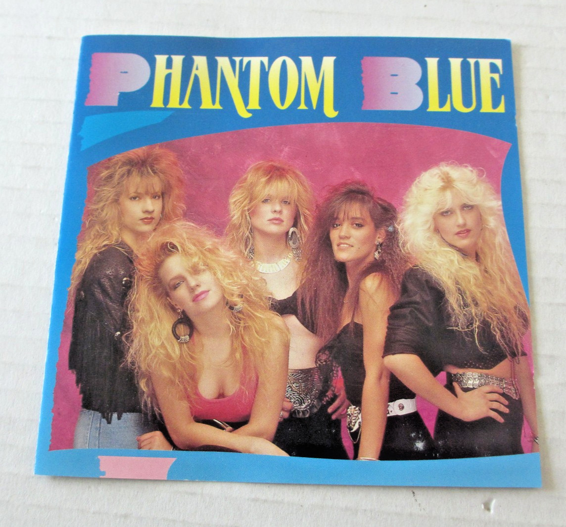 PHANTOM BLUE- SELF-TITLED DEBUT CD 1989 80s HAIR METAL GLAM ROCK GIRL BAND RARE!