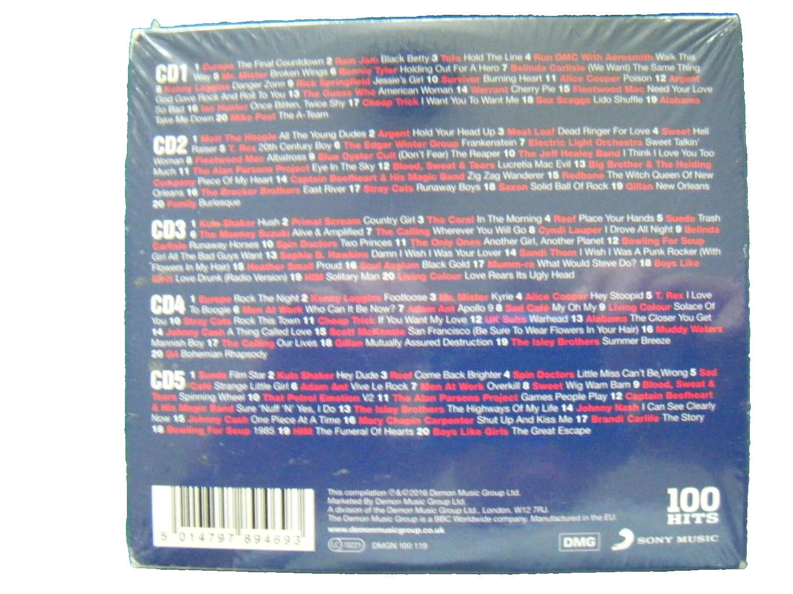100 Greatest Hits Drivetime *SEALED* 5CD Sweet T.Rex Cheap Trick Argent Europe