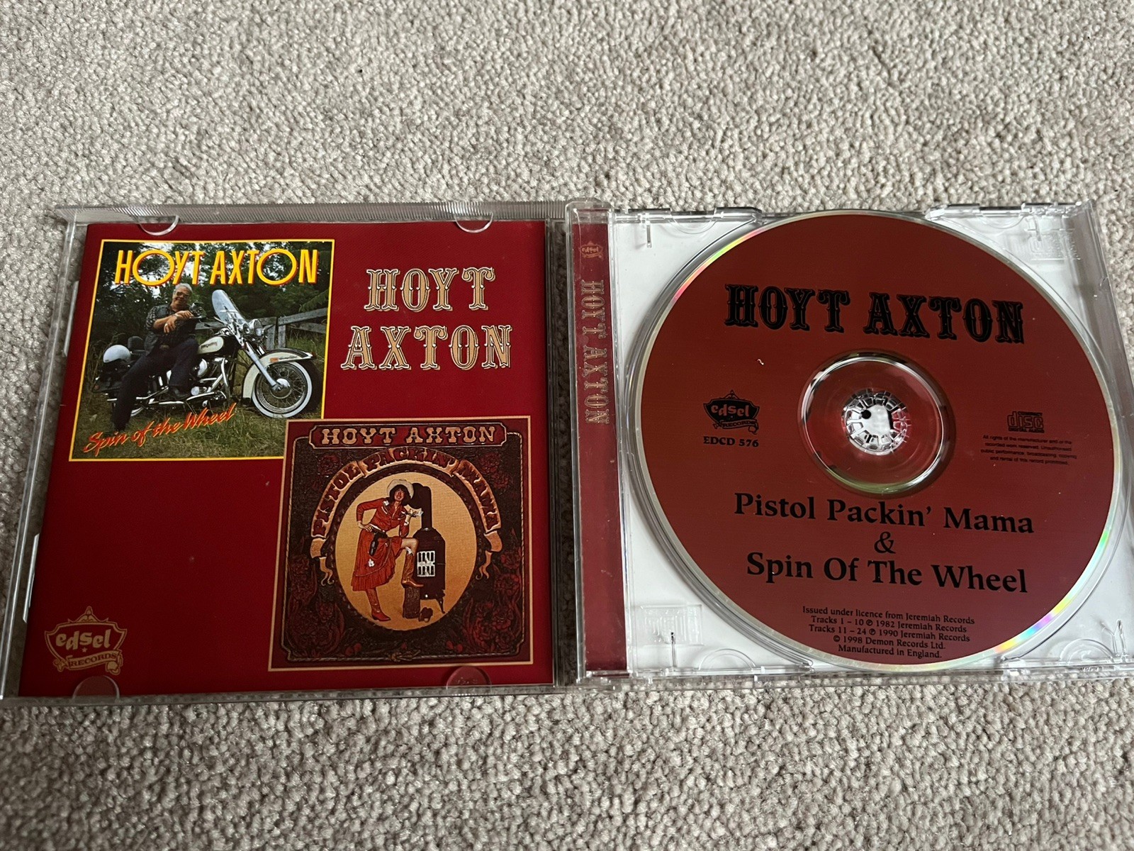 Hoyt Axton Pistol Packin Mama & Spin Of The Wheel CD Edsel Release
