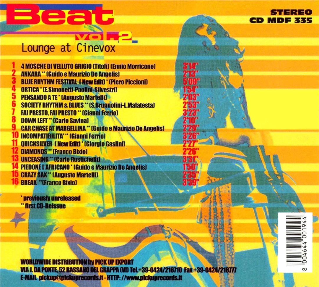 VARIOUS ARTISTS - BEAT, VOL. 2 LOUNGE AT CINEVOX NEW CD