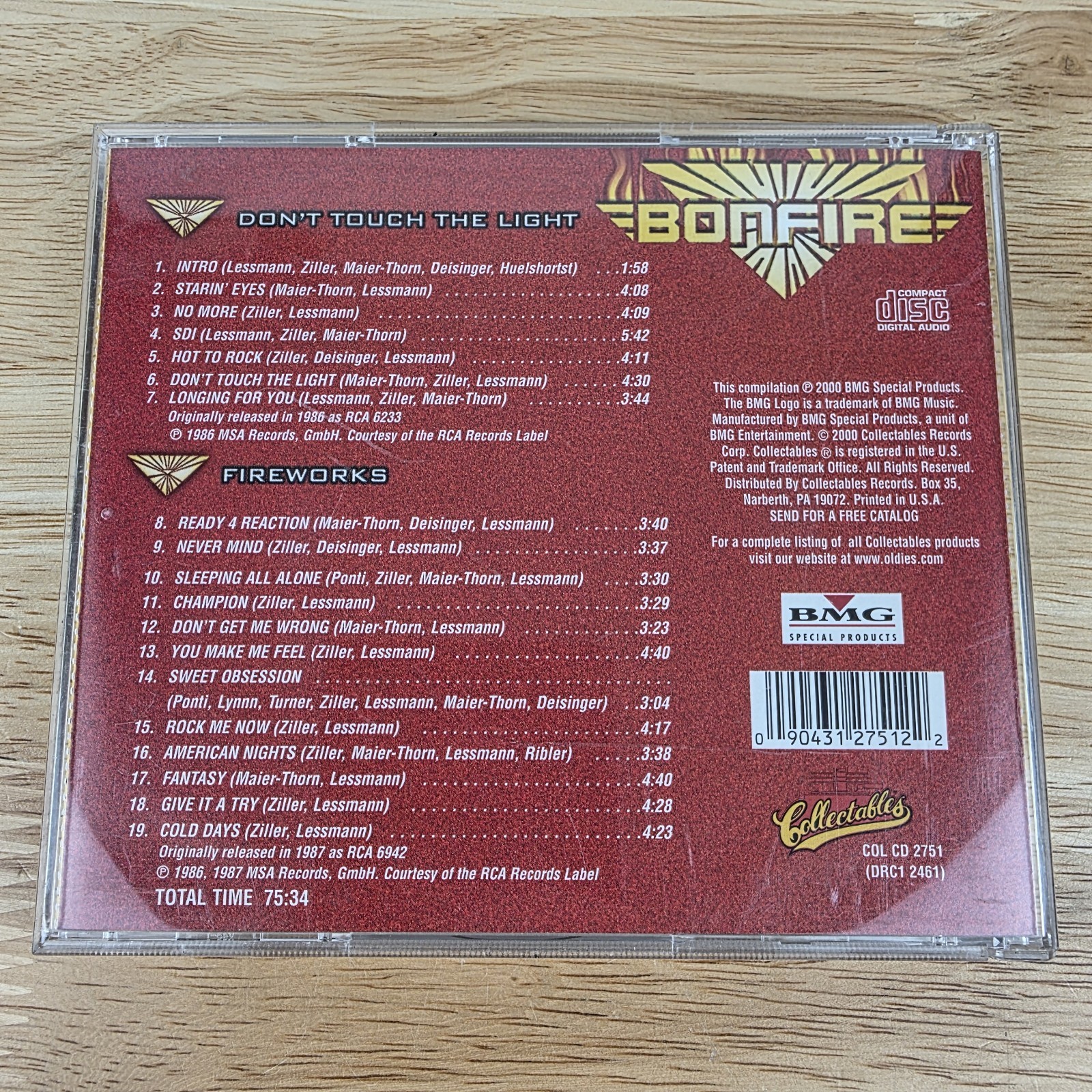 Bonfire Don't Touch The Light / Fireworks (CD 2000) Hard Rock Heavy Metal