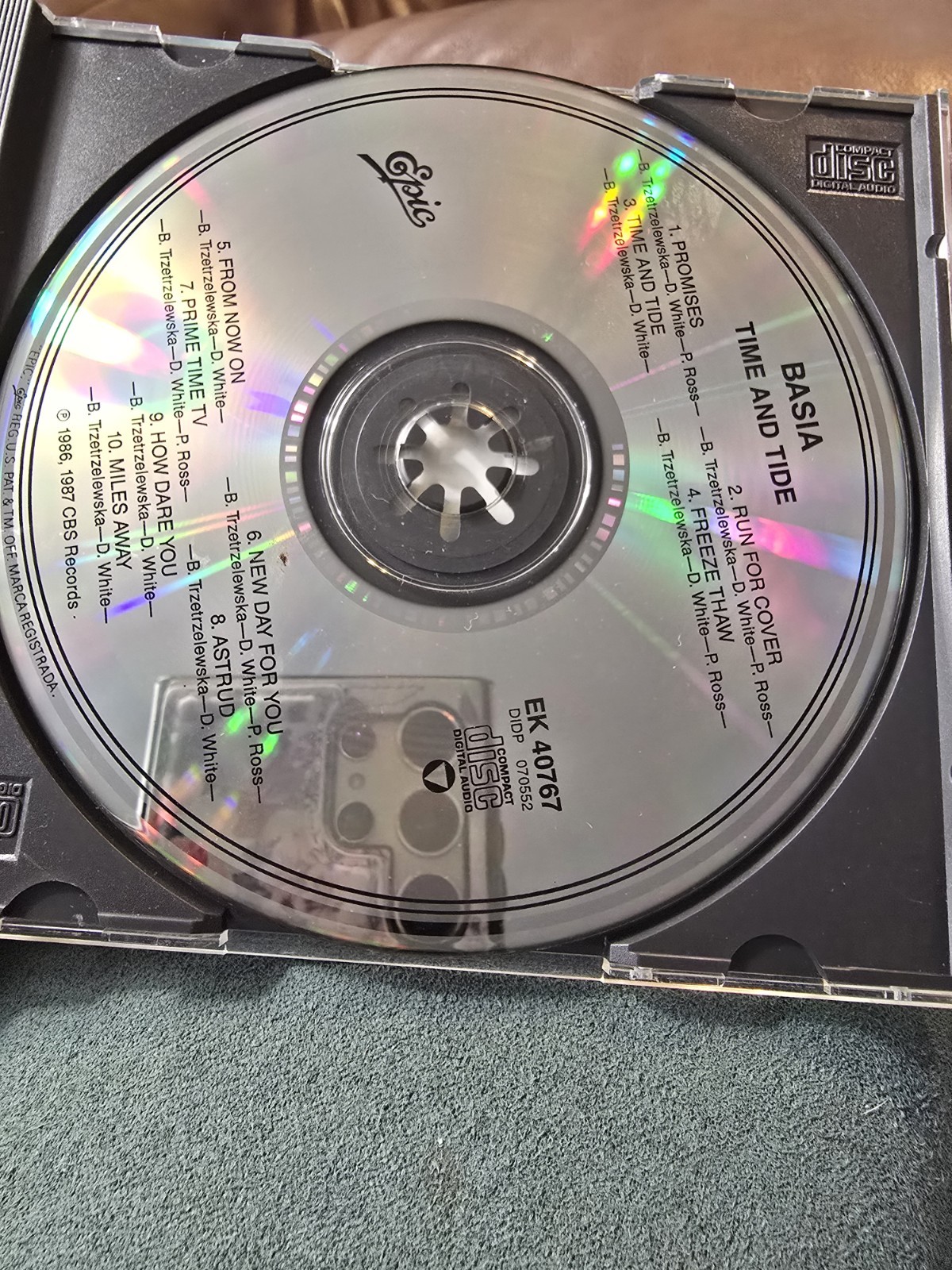 Basia Time and Tide CD Album (Epic EK 40767) 1987 Pop, 1980s Jewel Case