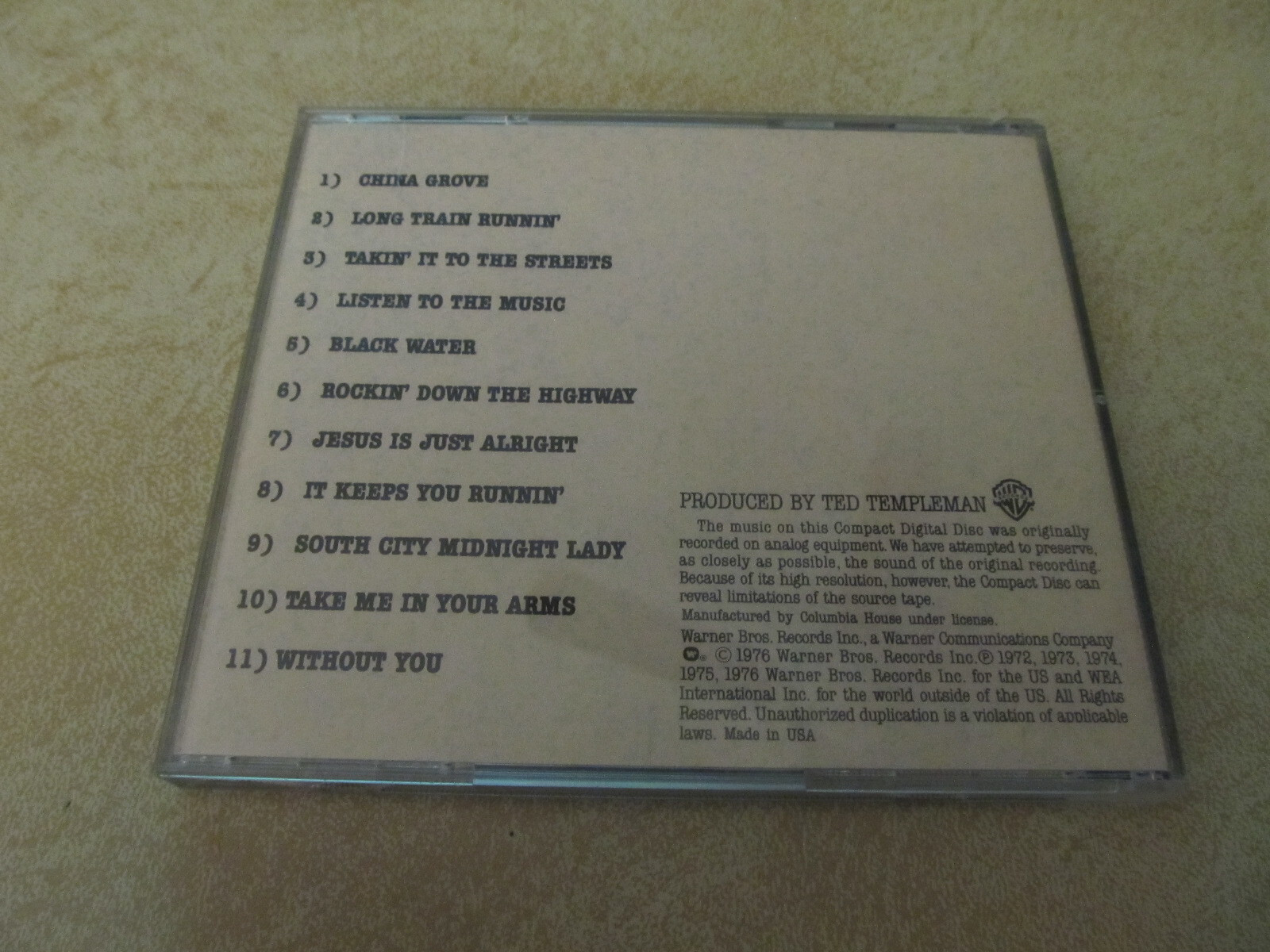 The Best of the Doobies CD Produced by Ted Templeman WB records