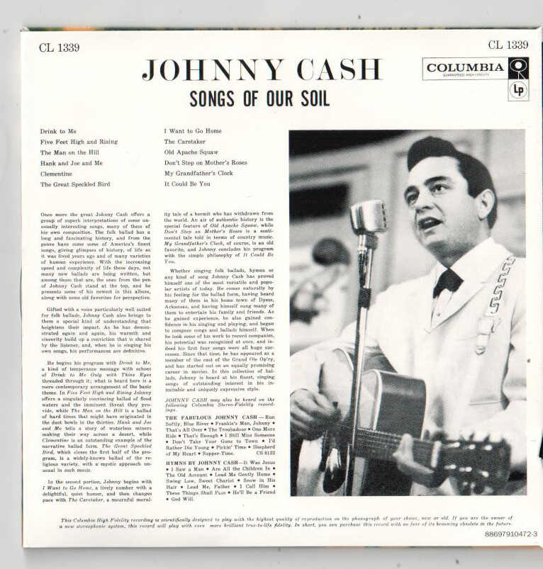 JOHNNY CASH "Songs Of Our Soil" CD MONO MINI LP Columbia Box Set NEW