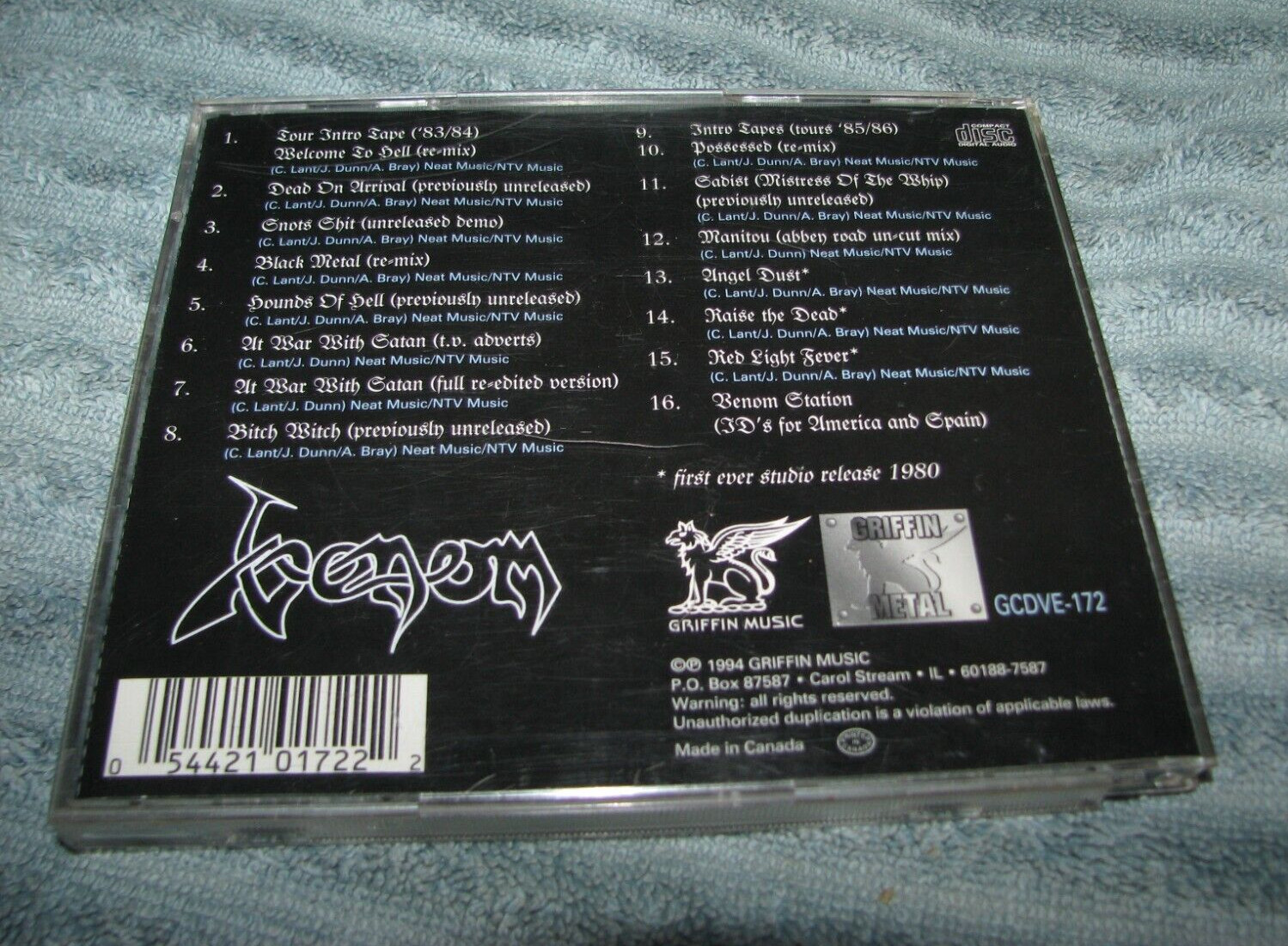 VENOM "Skeletons in the Closet" 1994 CD (Griffin Music) mercyful fate, bathory