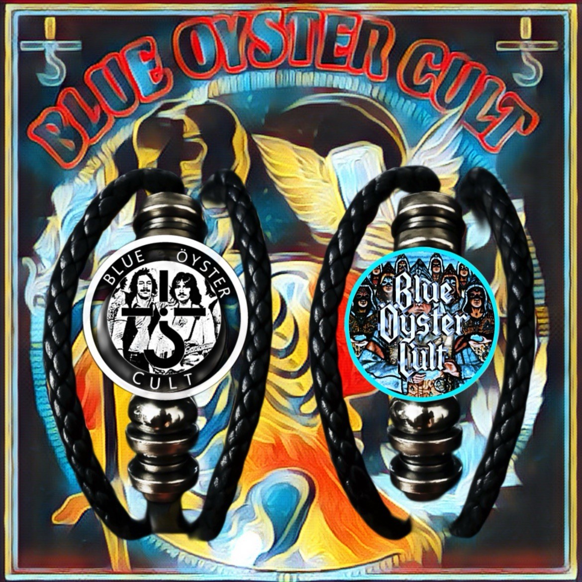 BLUE OYSTER CULT🇺🇸TWO BLUE CULT PUNK BRACELETS 🇺🇸