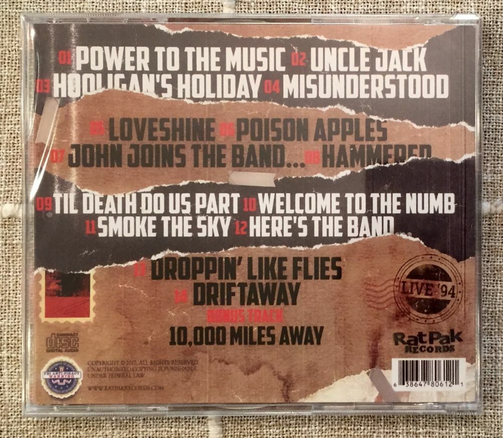 John Corabi - One Night In Nashville (Signed by John Corabi + Pick) Motley Crue