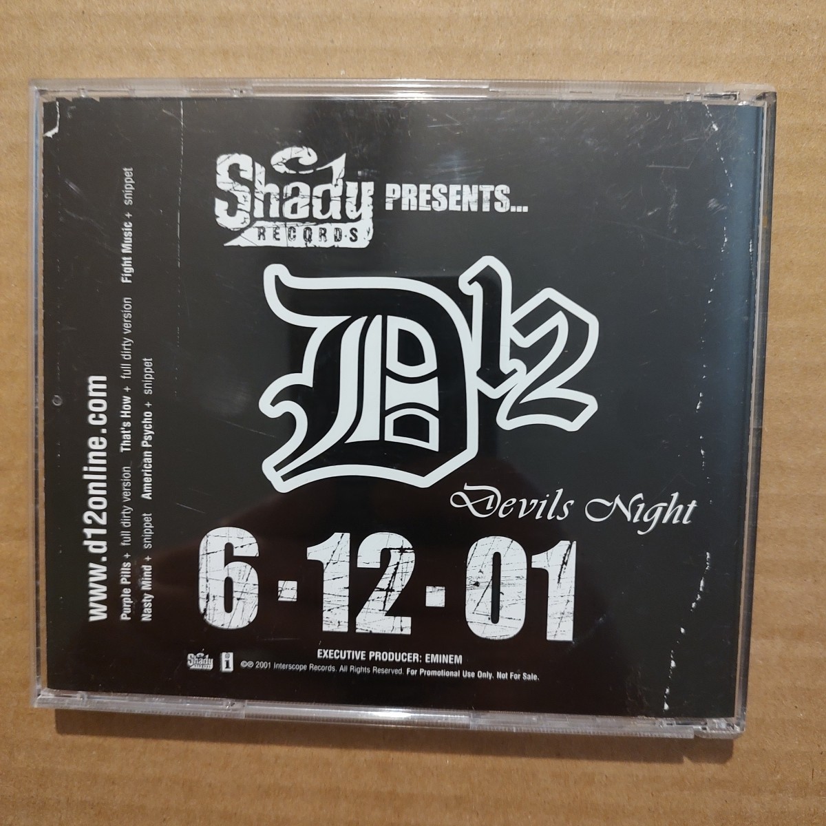 ORIGINAL D12 DEVIL'S NIGHT ADVANCE CD PROMO SHADY RECORDS EMINEM