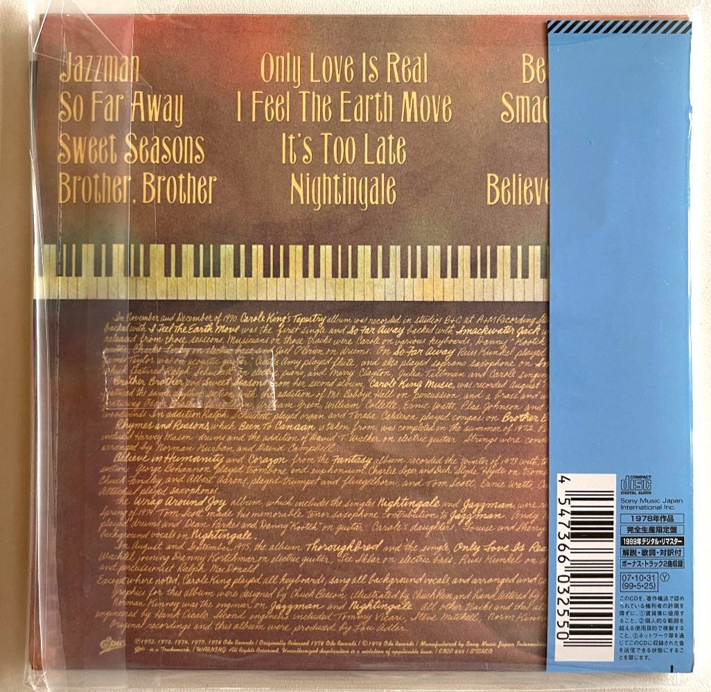 Carole King Her Greatest Hits Mini LP CD Paper Sleeve OBI EICP-849 Japan Limited