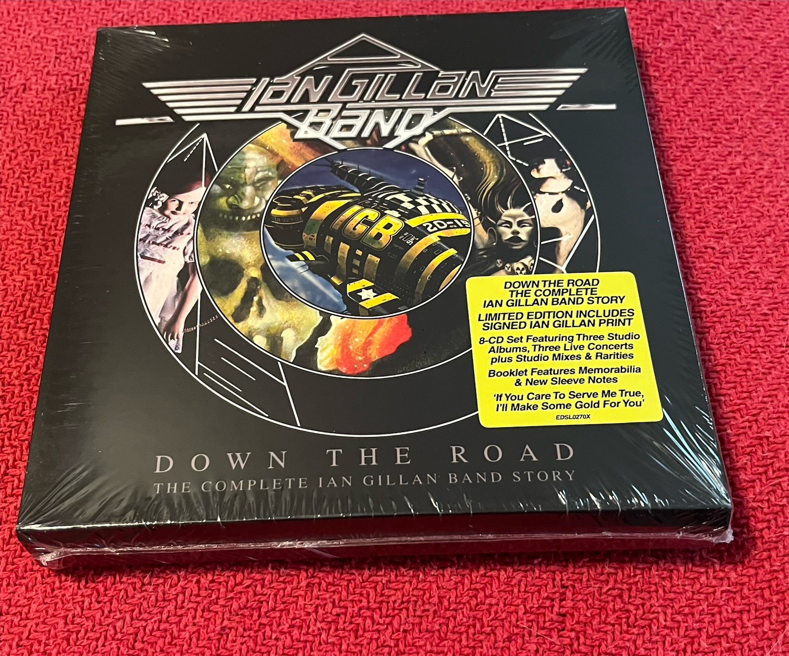 IAN GILLAN BAND DOWN THE ROAD SIGNED PRINT SEALED 8 CD DEEP PURPLE LTD