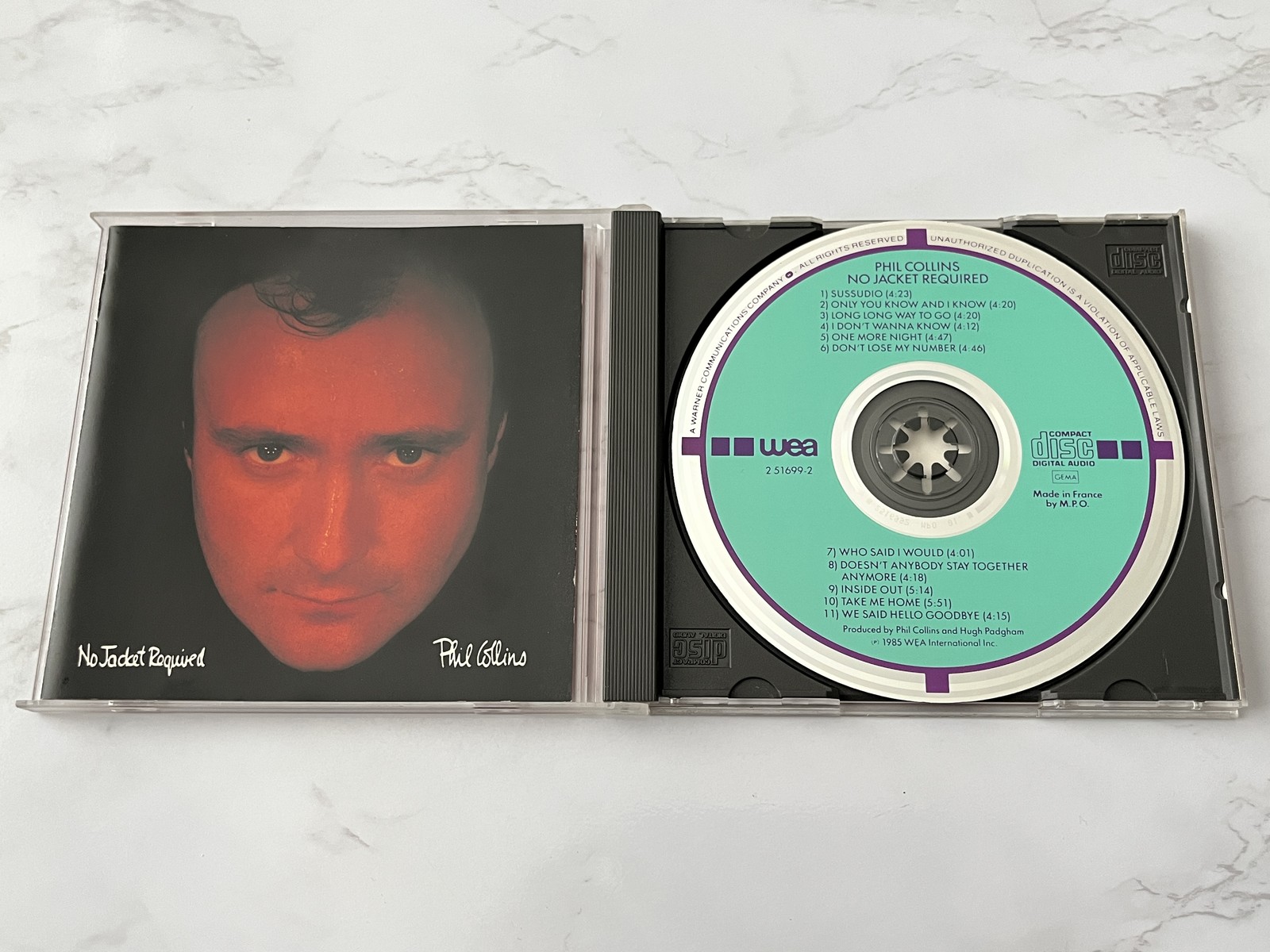 Phil Collins No Jacket Required CD TARGET DISC! FRANCE BY MPO WEA 2 51699-2 RARE