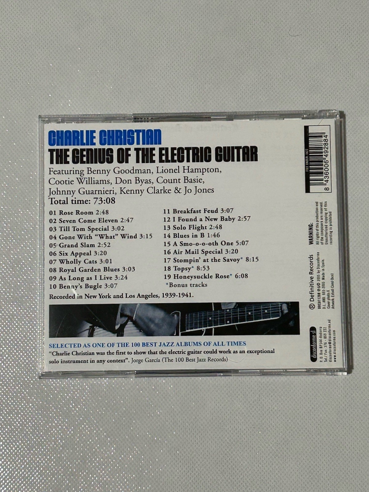 Charlie Christian -Genius Of The Electric Guitar CD -1939-1941 Jazz/Count Basie