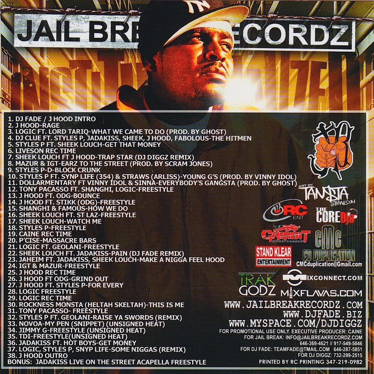 D BLOCK DJ FADE DJ DIGGZ - INSTITUTIONALIZED - NYC PROMO MIXTAPE MIX CD