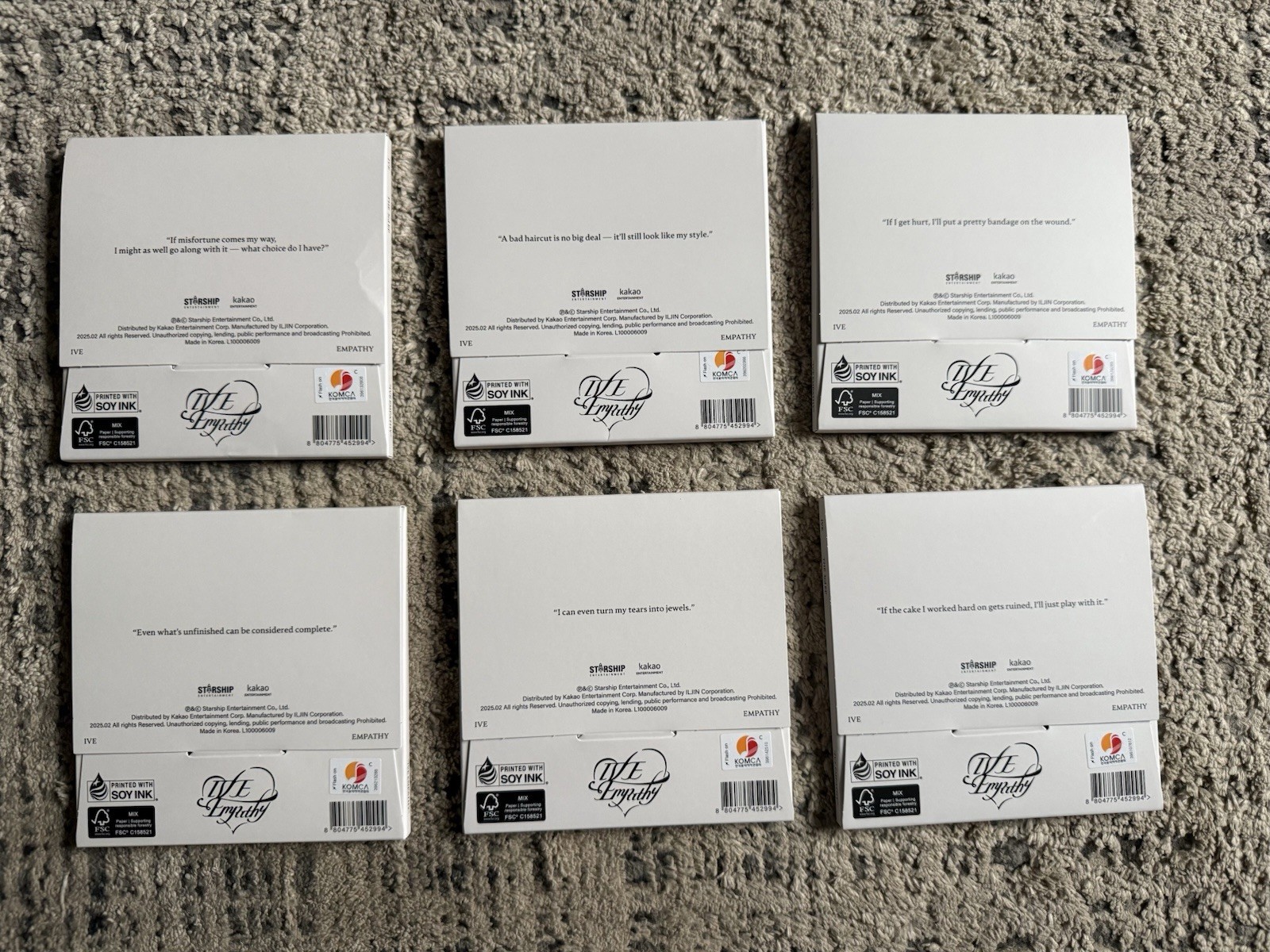 IVE Empathy digipack full set album bundle OT6 NO PC