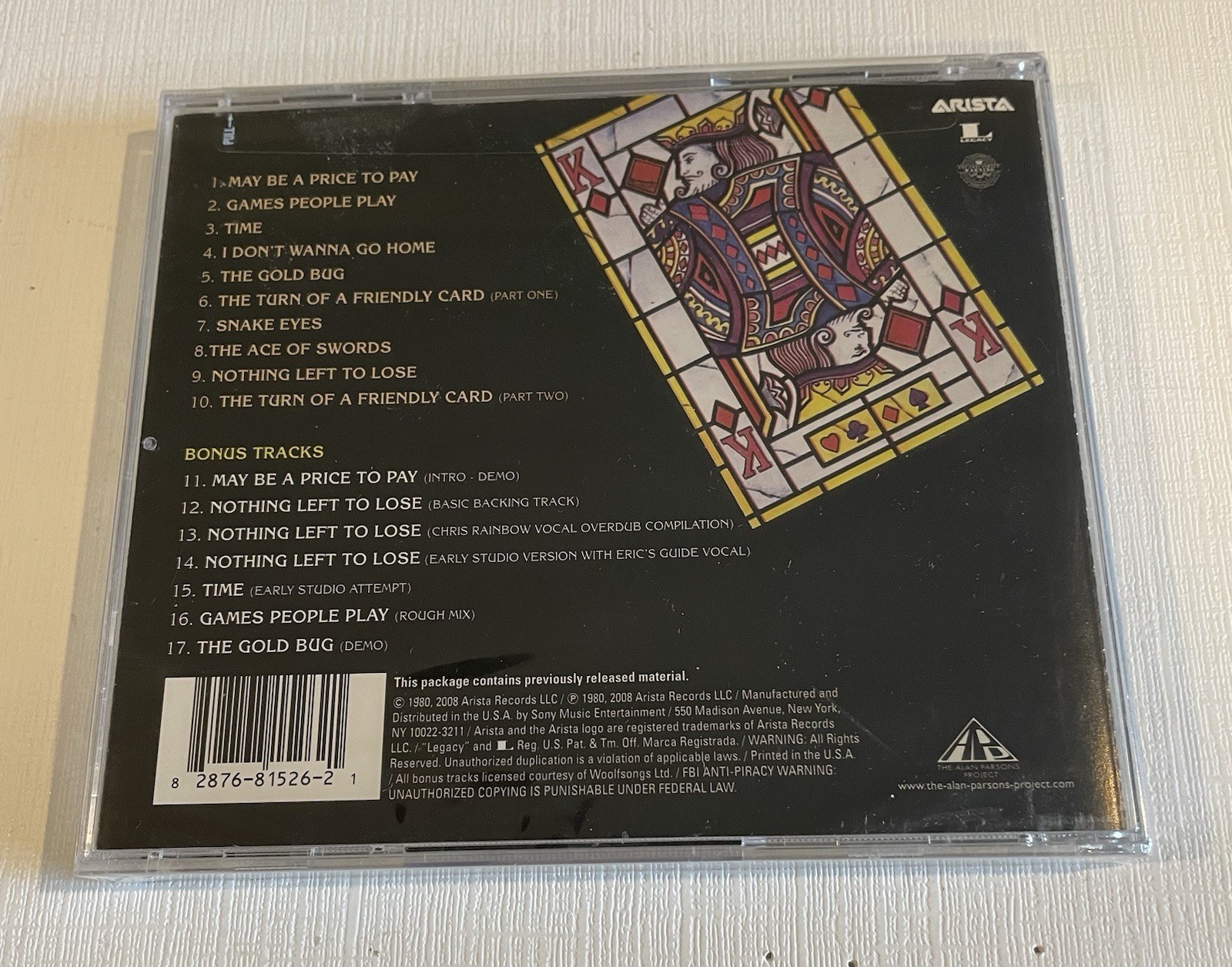 The Alan Parsons Project ~ The Turn Of A Friendly Card 1980 CD 2008 NEW Sealed