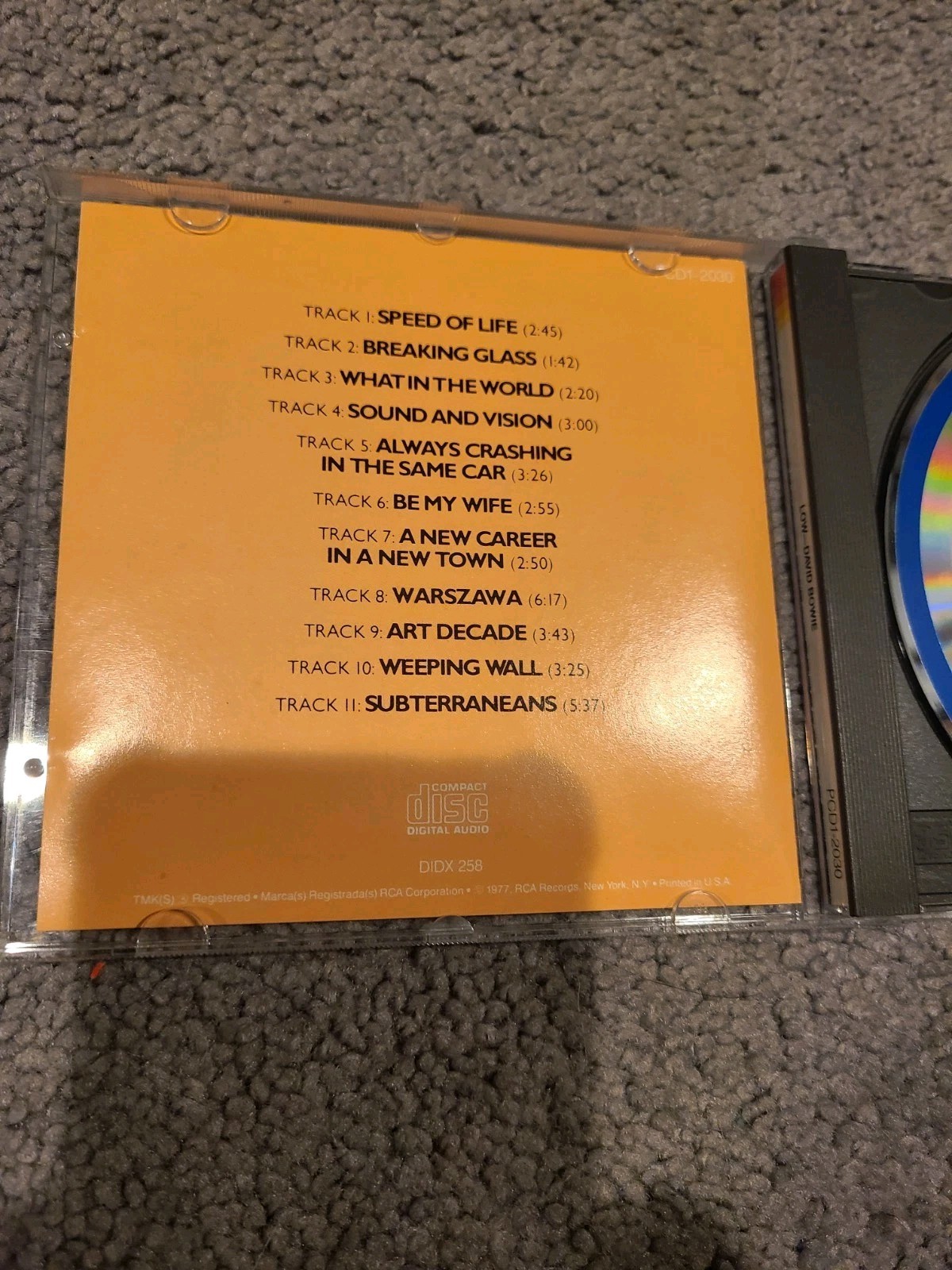 David Bowie Low RCA CD Japan For USA Early Release Free Shipping 1977