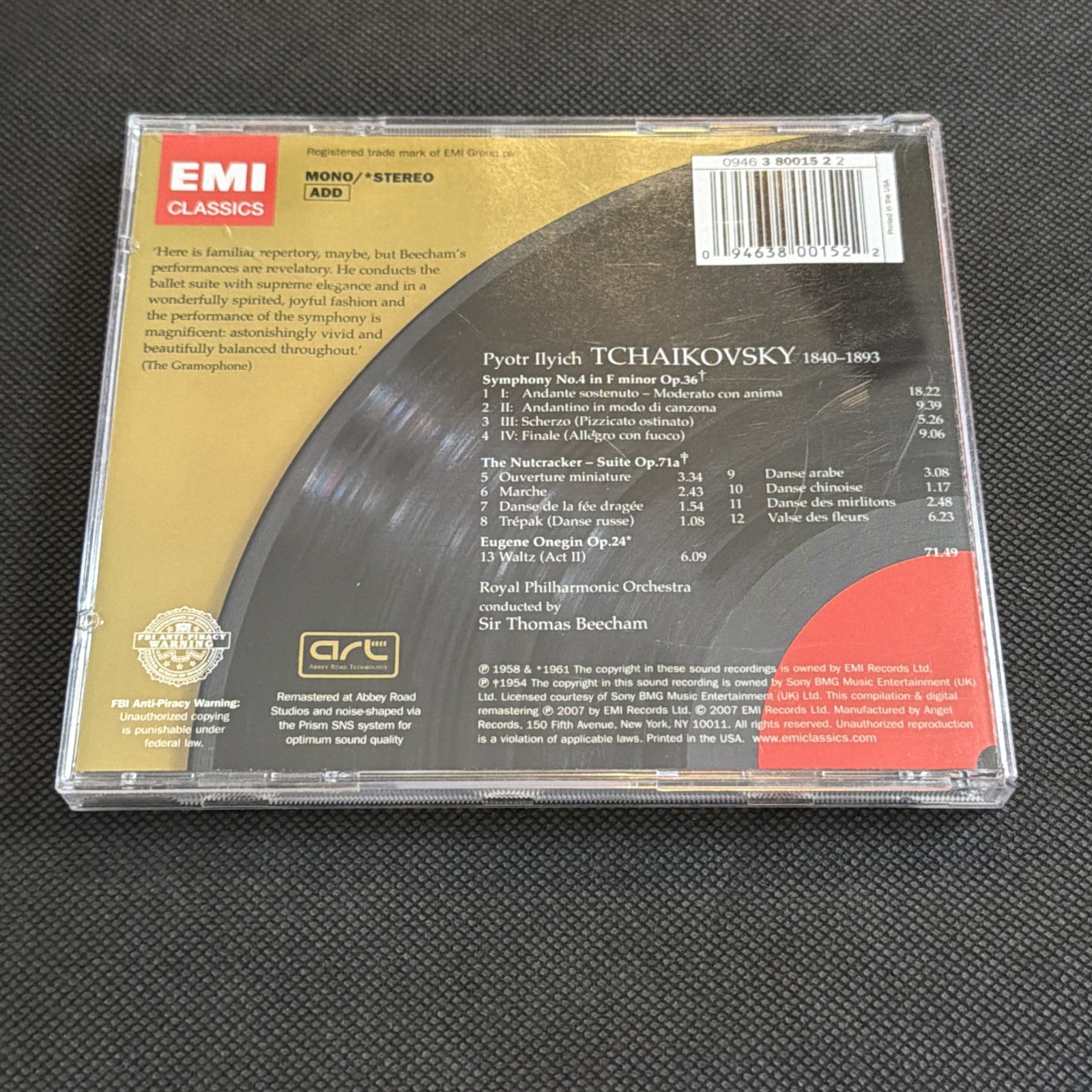 THOMAS BEECHAM - Tchaikovsky: Sym No 4 / Nutcracker Suite / Waltz - CD - Import