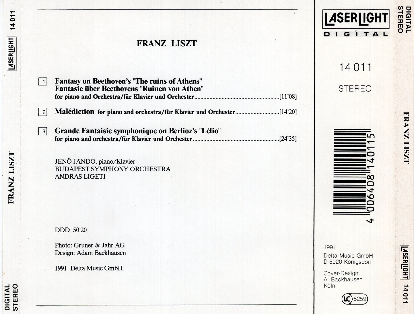 Liszt - Malediction · Fantasies: "Lelio" · "The Ruins of Athens" / Jenö Jandó
