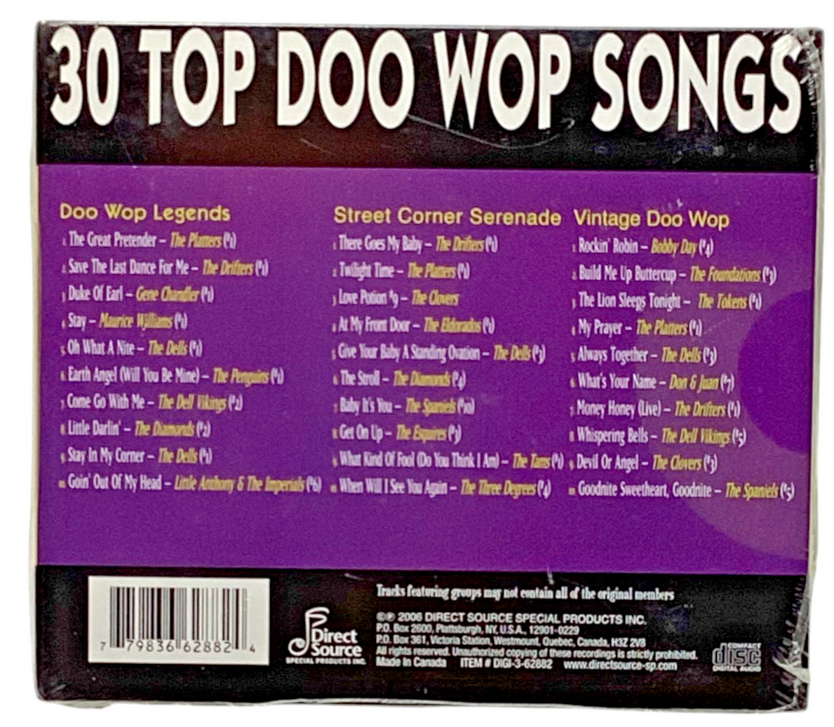 30 Top Doo Wop Songs by Various Artists, 3 CD's 2006