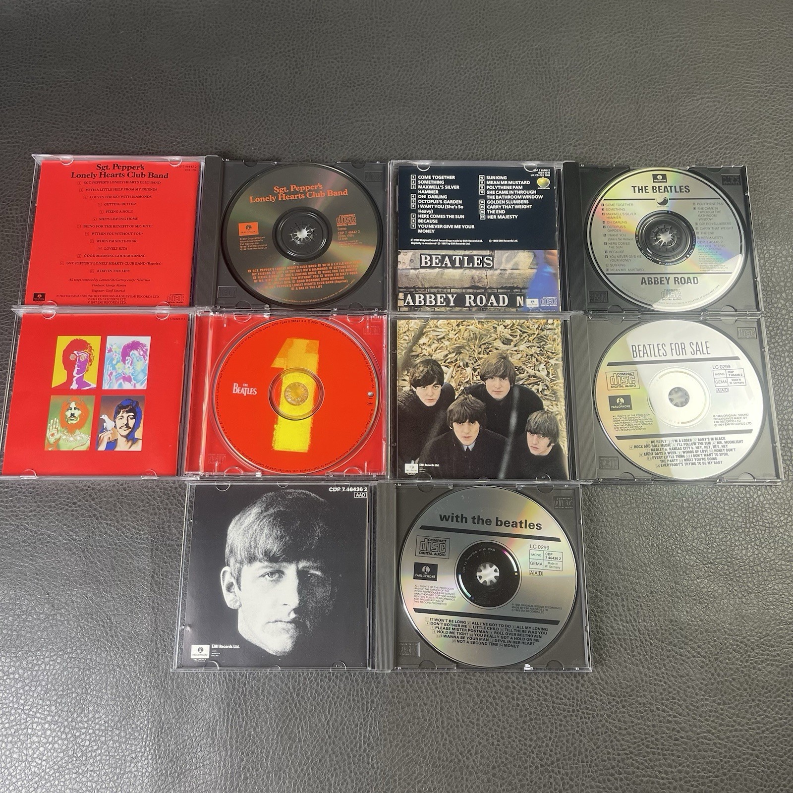 THE BEATLES Lot 5 CD - Sgt. Pepper, Abbey Road, With The Beatles All VG