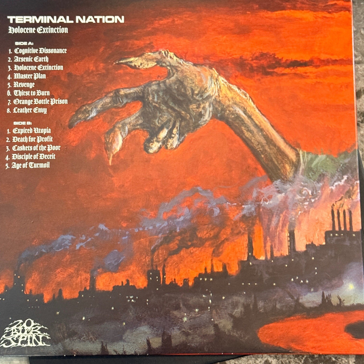 Terminal Nation – Holocene Extinction LP 2020 Splatter Vinyl Death Metal 20 Buck