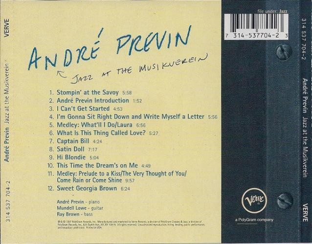 André Previn - Jazz At The Musikverein (CD, Album) (Very Good Plus (VG+)) 34581